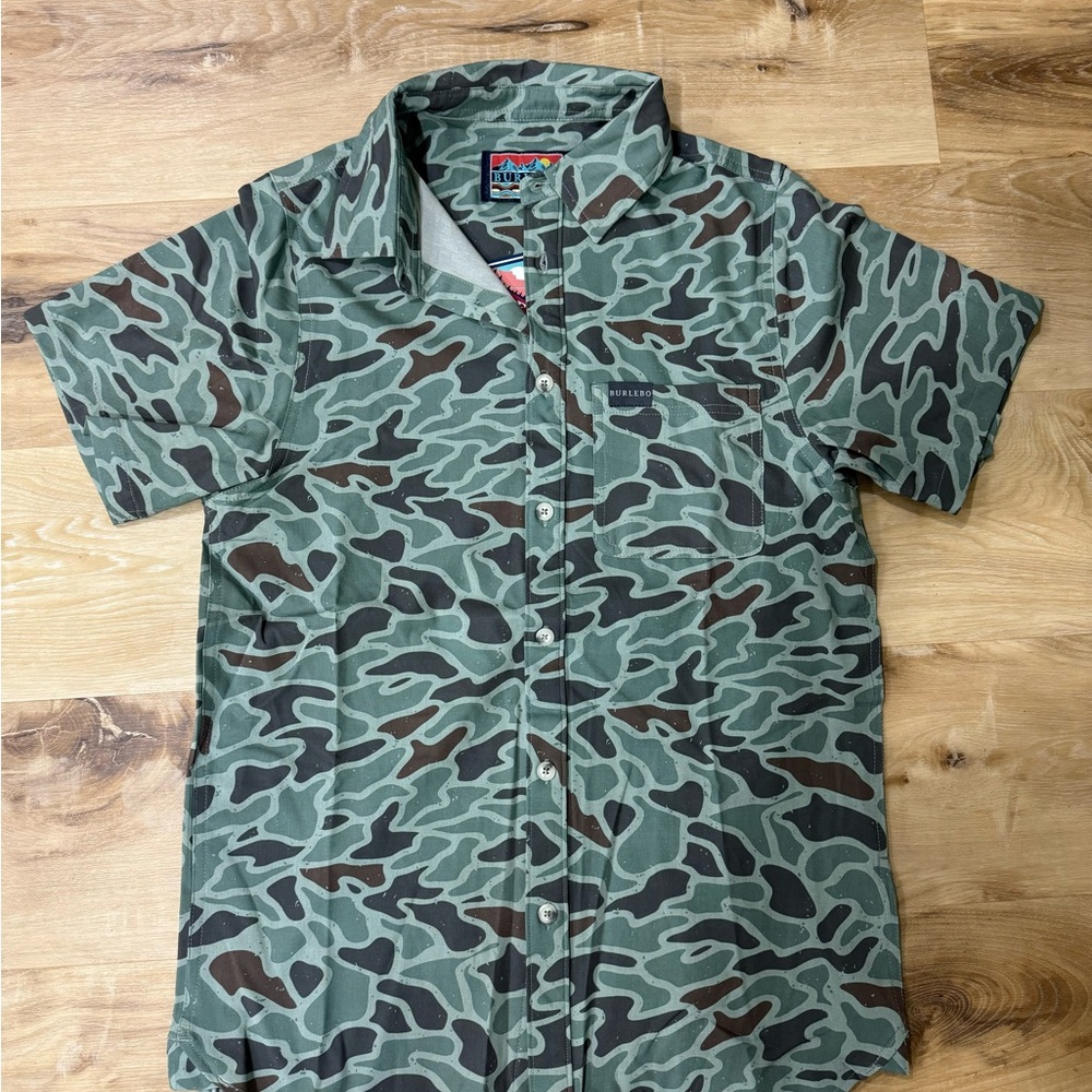 NWT Burlebo camo button down